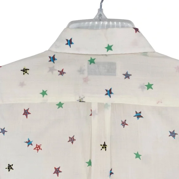Saint Laurent Star Print Short Sleeve Button Down Shirt